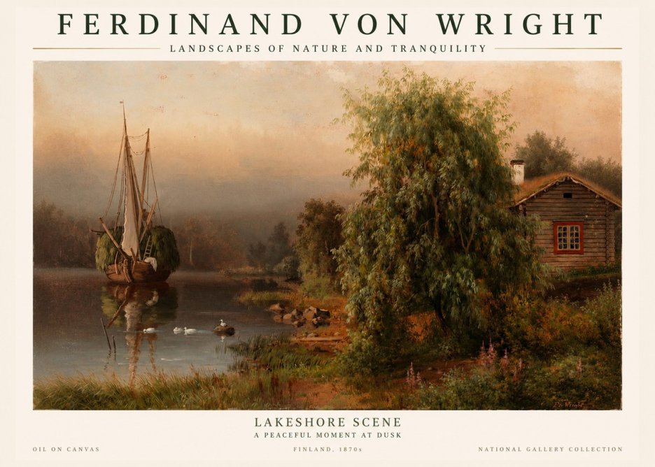 Ferdinand von Wright Lakeshore Scene No1 - Juliste
