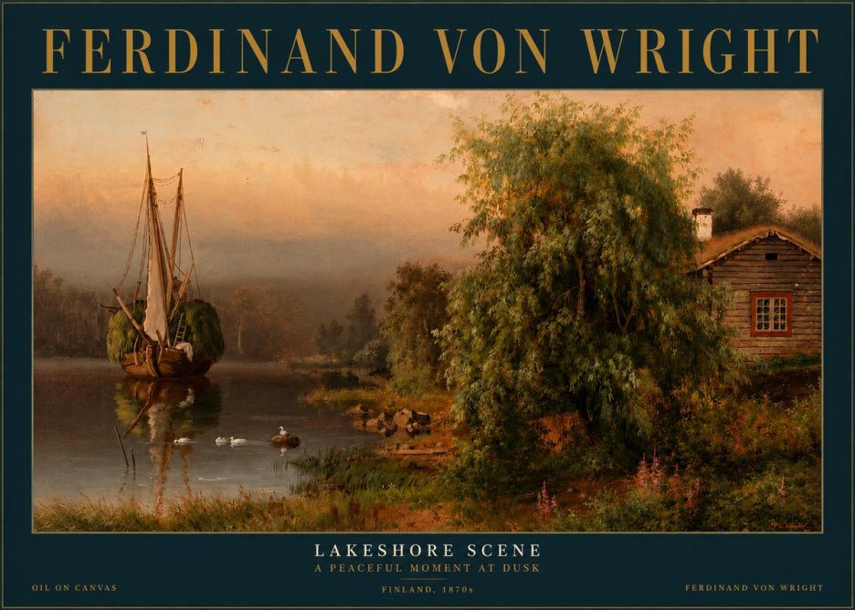 Ferdinand von Wright Lakeshore Scene No3 - Juliste