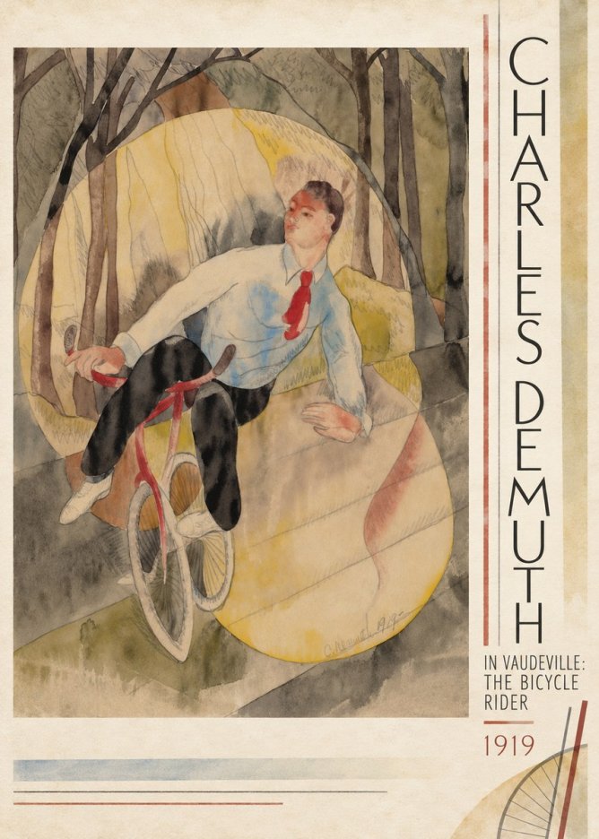 Charles Demuth In Vaudeville: the Bicycle Rider No3 - Juliste