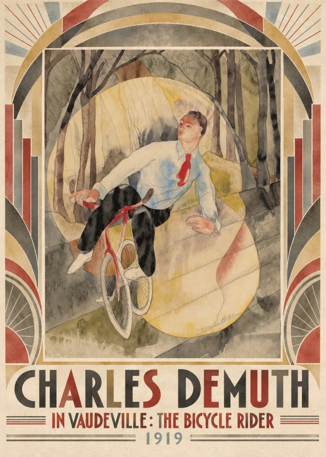 Charles Demuth In Vaudeville: the Bicycle Rider No5 - Juliste