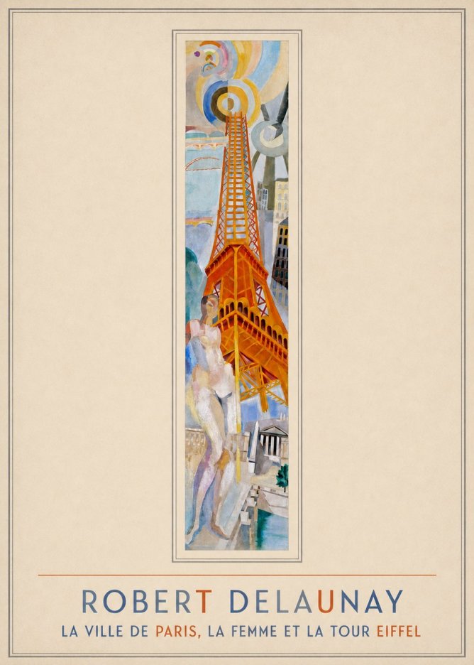 Robert Delaunay La Ville De Paris, La Femme Et La Tour Eiffel No4 - Juliste