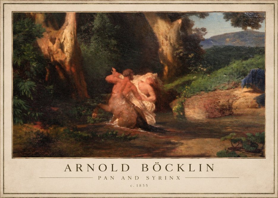 Arnold Böcklin Pan and Syrinx No3 - Juliste