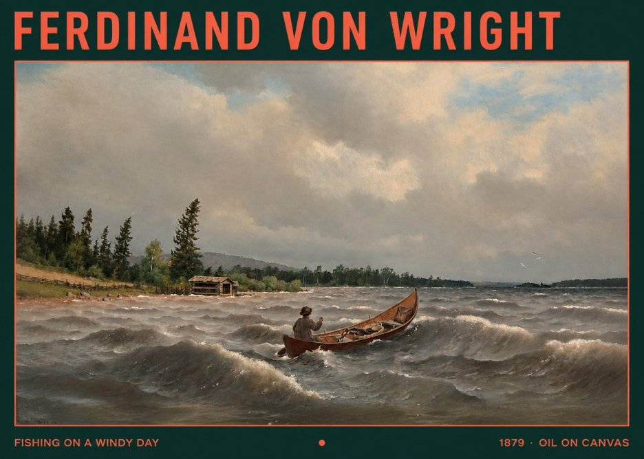 Ferdinand von Wright Fishing on a Windy Day No2 - Juliste