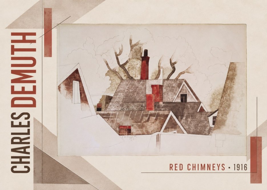 Charles Demuth Red Chimneys No3 - Juliste