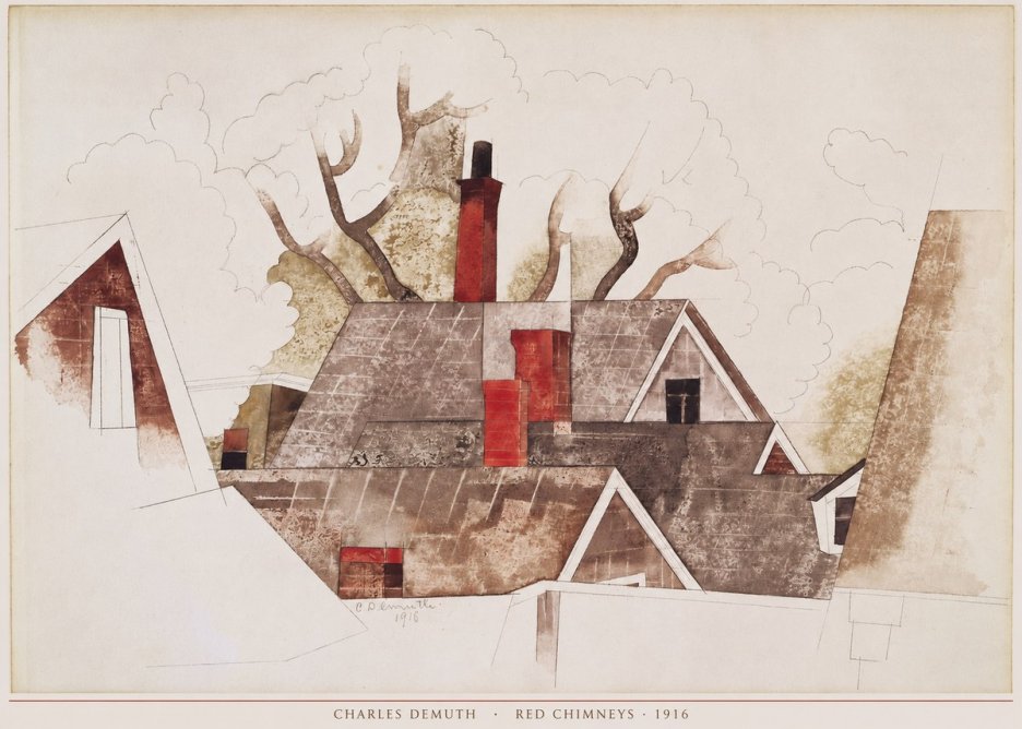 Charles Demuth Red Chimneys No6 - Juliste