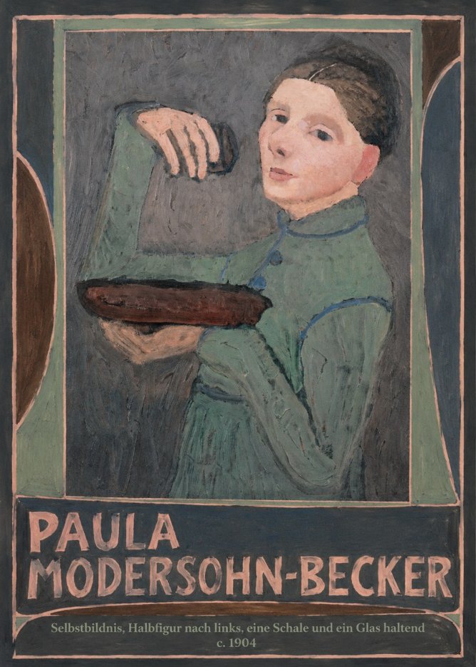 Paula Modersohn-Becker Selbstbildnis, Halbfigur Nach Links, Eine Schale Und Ein Glas Haltend No5 - Juliste