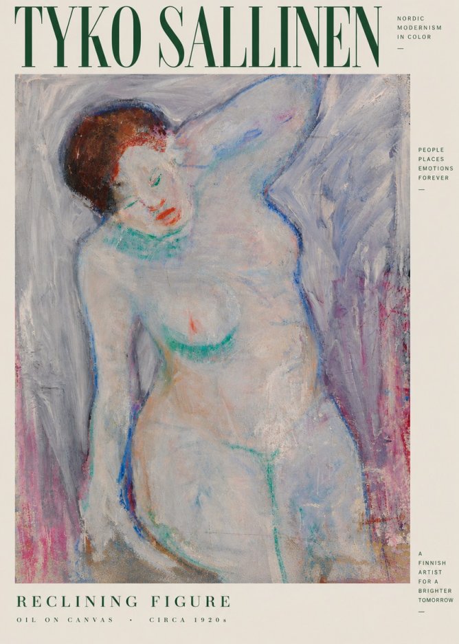Tyko Sallinen Reclining Figure No4 - Juliste
