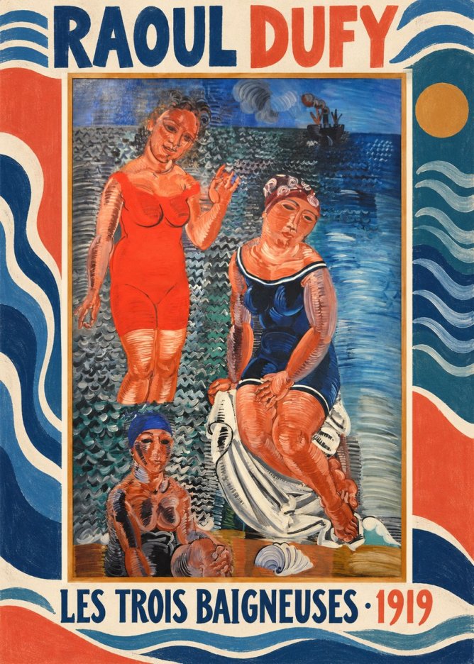 Raoul Dufy Les Trois Baigneuses No2 - Juliste