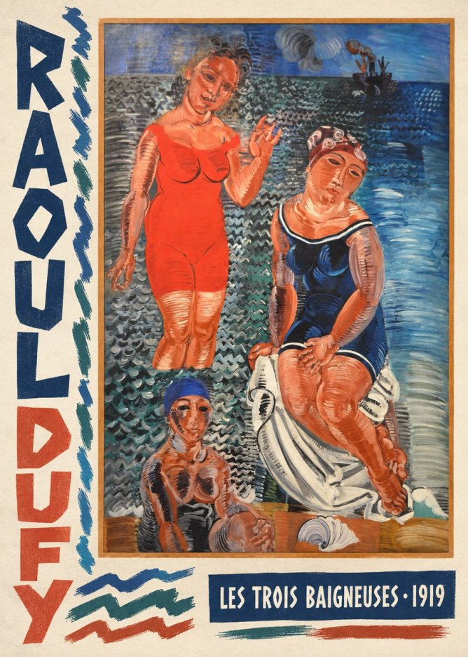 Raoul Dufy Les Trois Baigneuses No4 - Juliste
