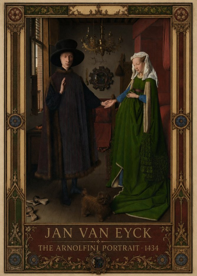 Jan van Eyck The Arnolfini Portrait VII No1 - Juliste