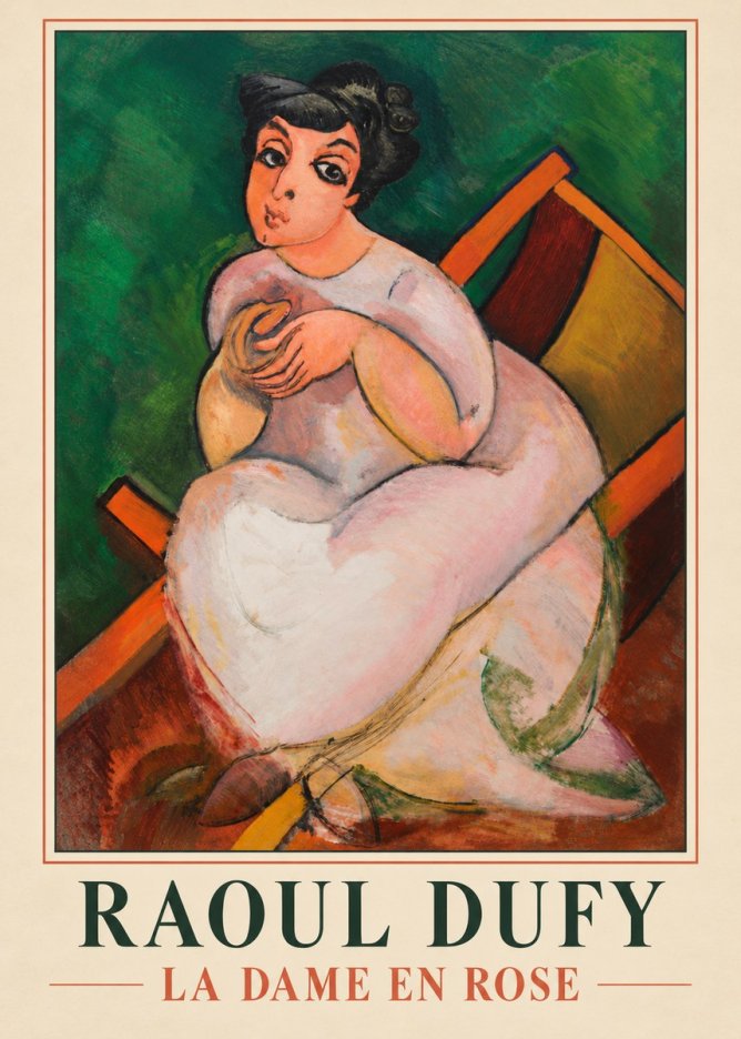 Raoul Dufy La Dame En Rose No3 - Juliste