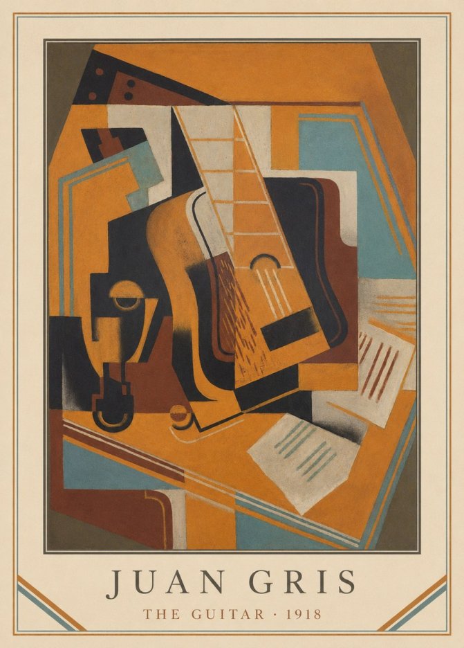 Juan Gris The Guitar No3 - Juliste