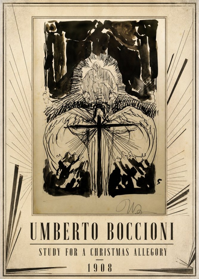 Umberto Boccioni Study for a Christmas Allegory No1 - Juliste