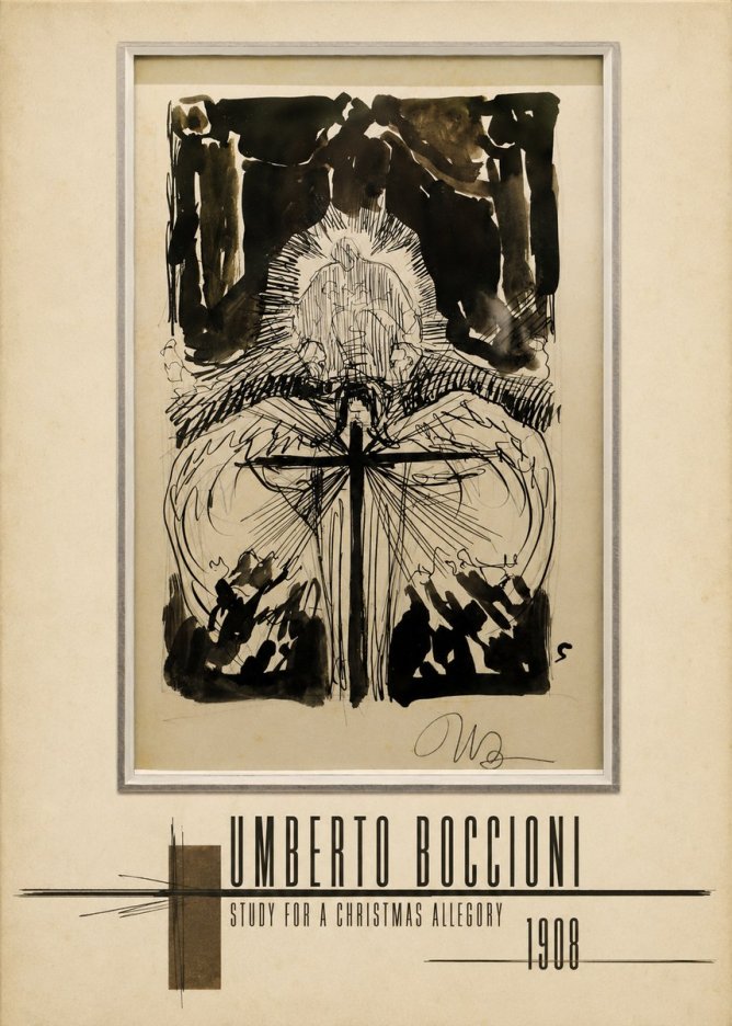 Umberto Boccioni Study for a Christmas Allegory No5 - Juliste