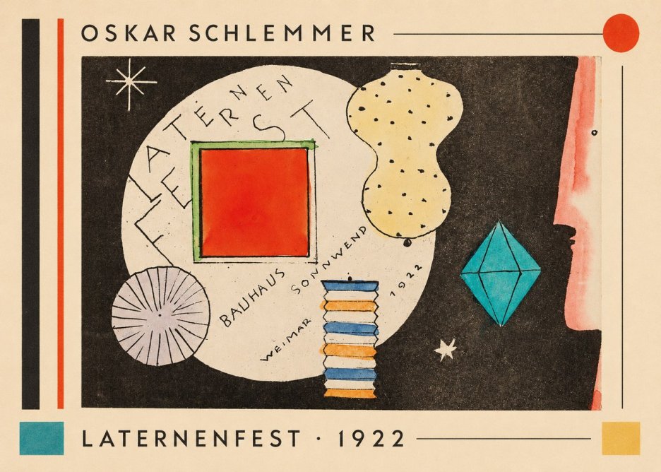 Oskar Schlemmer Laternenfest No1 - Juliste