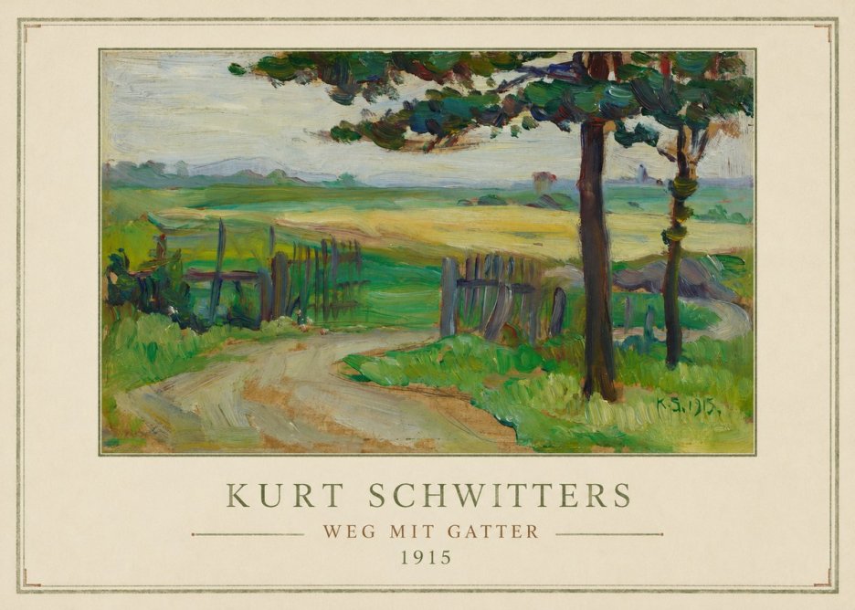 Kurt Schwitters Weg Mit Gatter No1 - Juliste