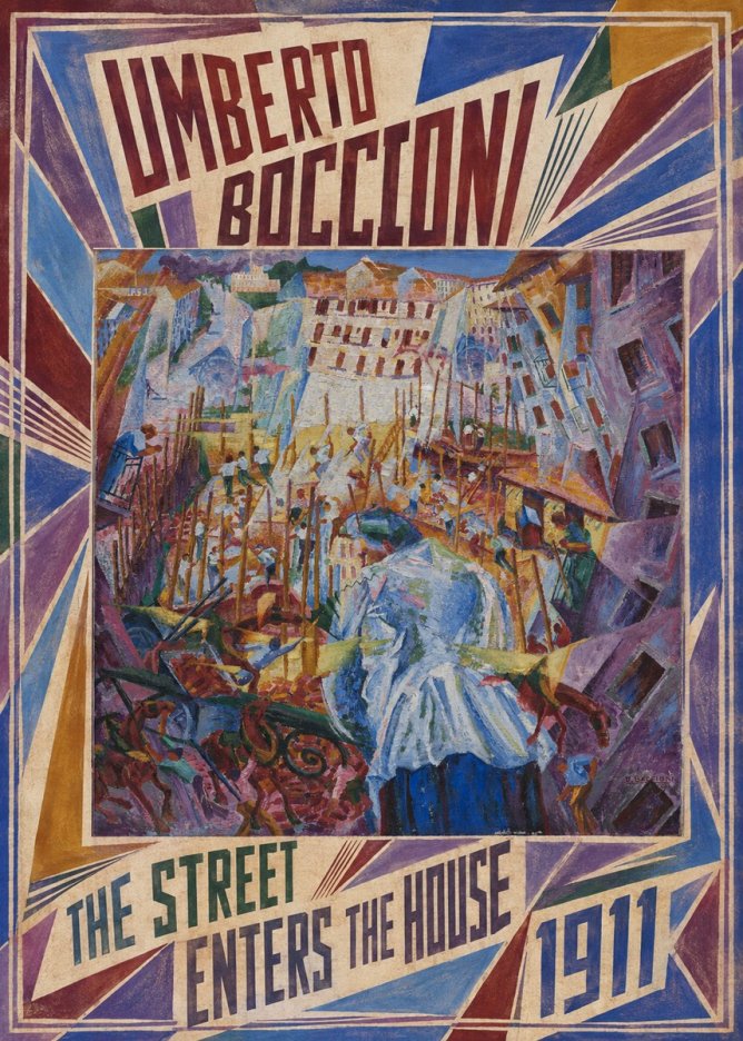 Umberto Boccioni The Street Enters the House No4 - Juliste