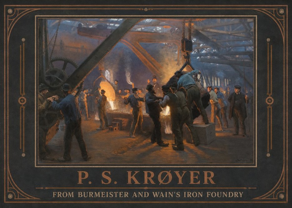 P.S. Krøyer From Burmeister and Wain's Iron Foundry No1 - Juliste
