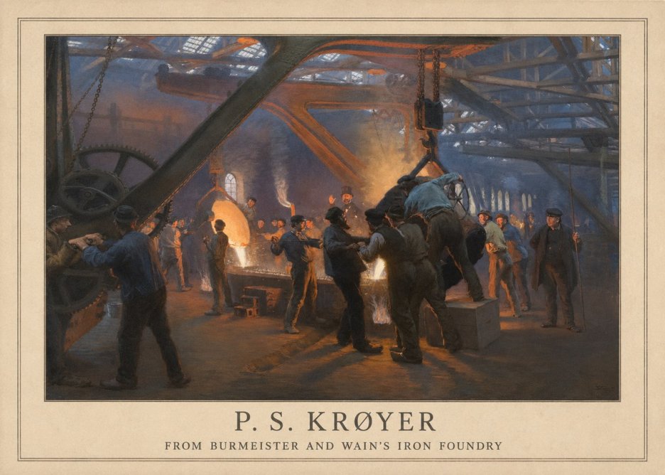 P.S. Krøyer From Burmeister and Wain's Iron Foundry No4 - Juliste