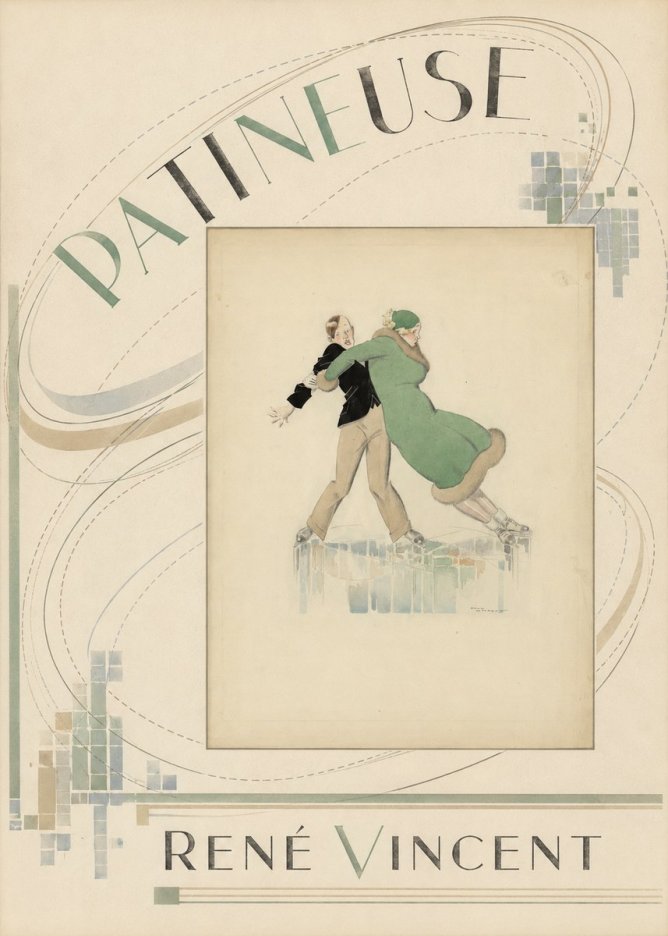 René Vincent Patineuse No6 - Juliste