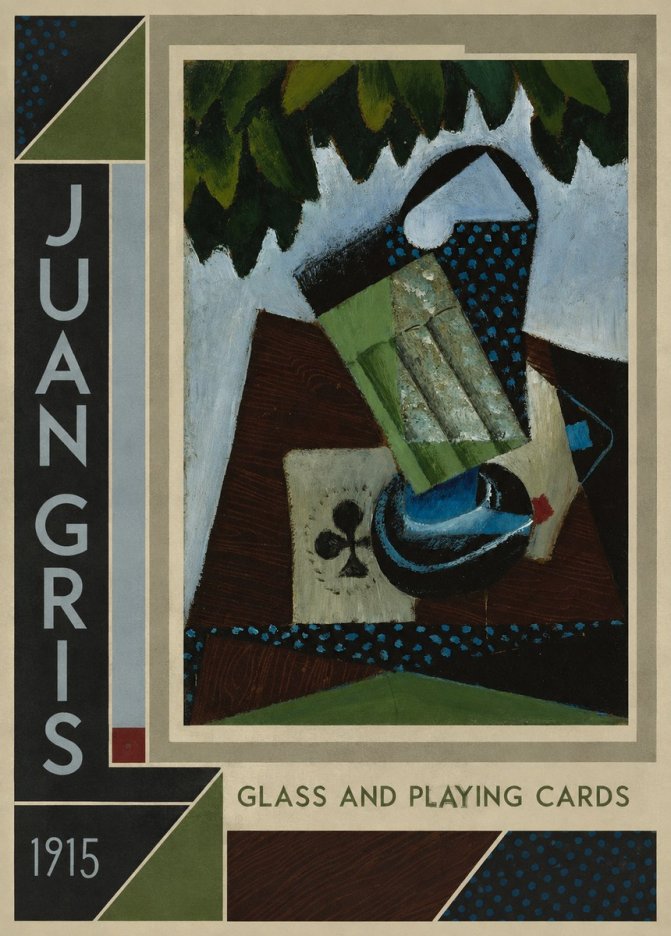 Juan Gris Glass and Playing Cards No2 - Juliste