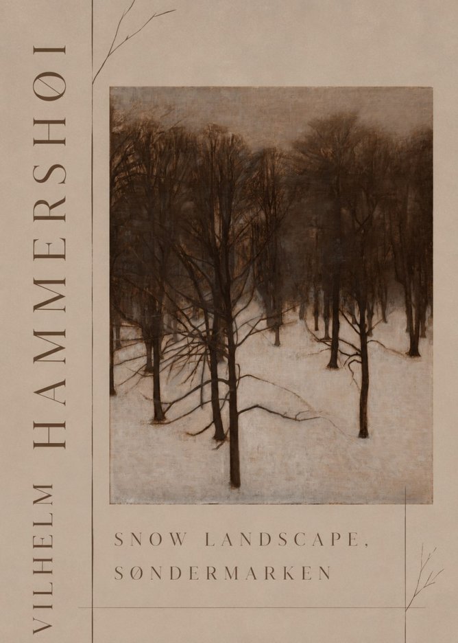 Vilhelm Hammershøi Snow Landscape, Søndermarken No3 - Juliste