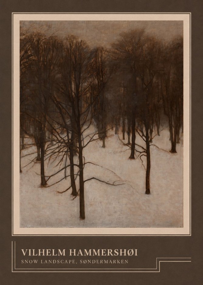 Vilhelm Hammershøi Snow Landscape, Søndermarken No4 - Juliste