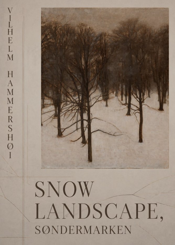 Vilhelm Hammershøi Snow Landscape, Søndermarken No5 - Juliste