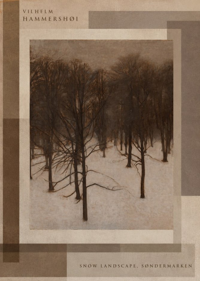 Vilhelm Hammershøi Snow Landscape, Søndermarken No6 - Juliste