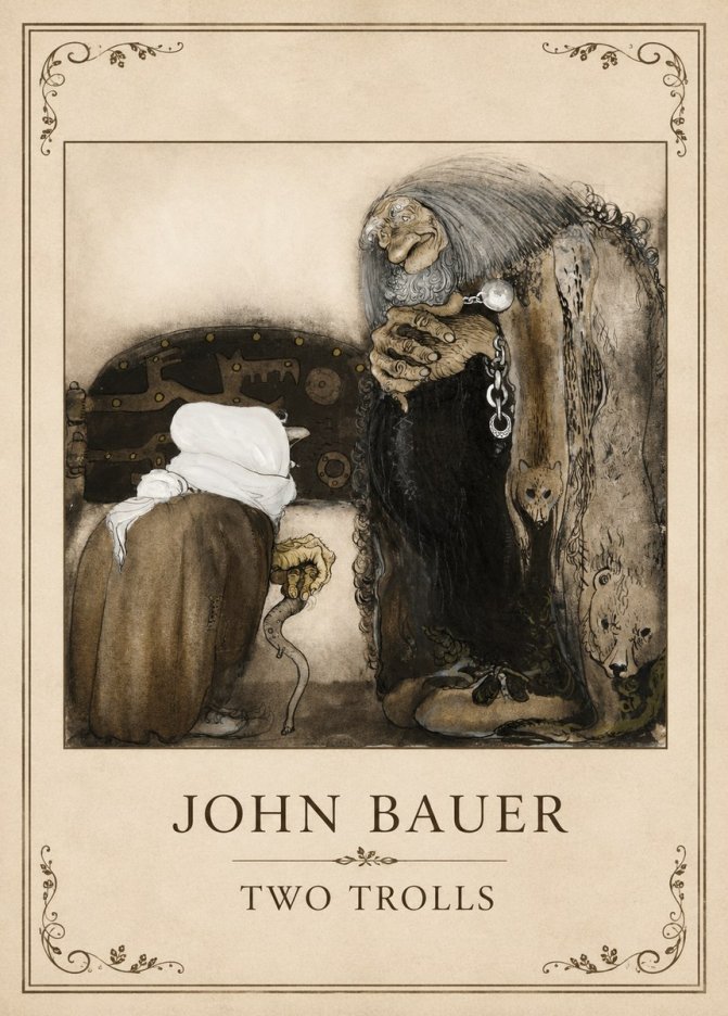 John Bauer Two Trolls No1 - Juliste
