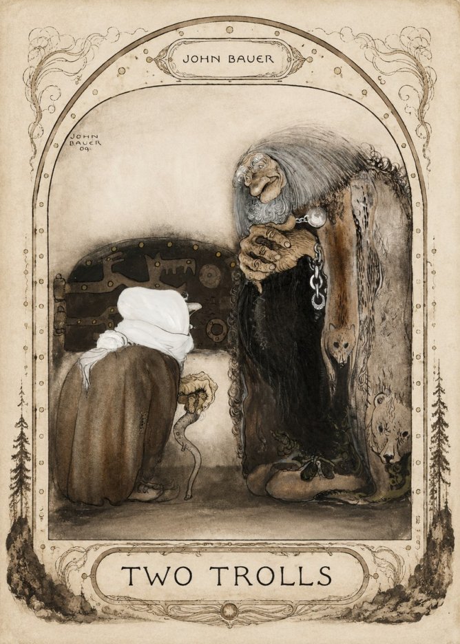 John Bauer Two Trolls No3 - Juliste