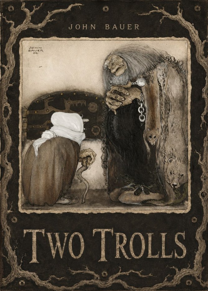 John Bauer Two Trolls No6 - Juliste
