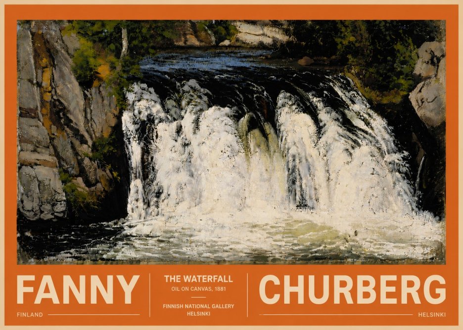 Fanny Churberg The Waterfall No5 - Juliste