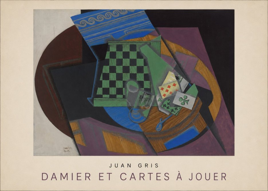 Juan Gris Damier Et Cartes À Jouer No3 - Juliste