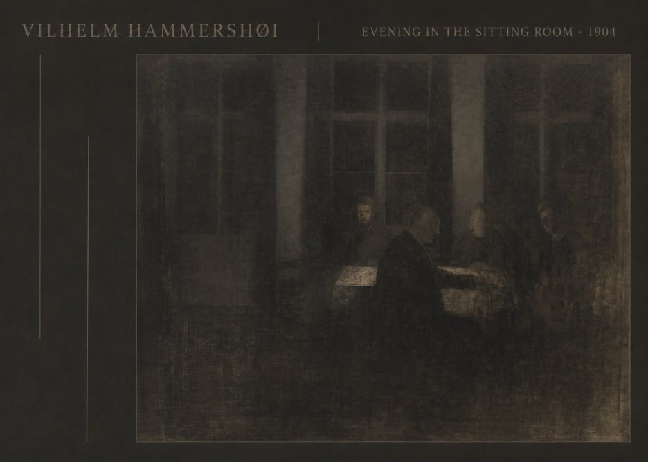 Vilhelm Hammershøi Evening in the Sitting Room No3 - Juliste