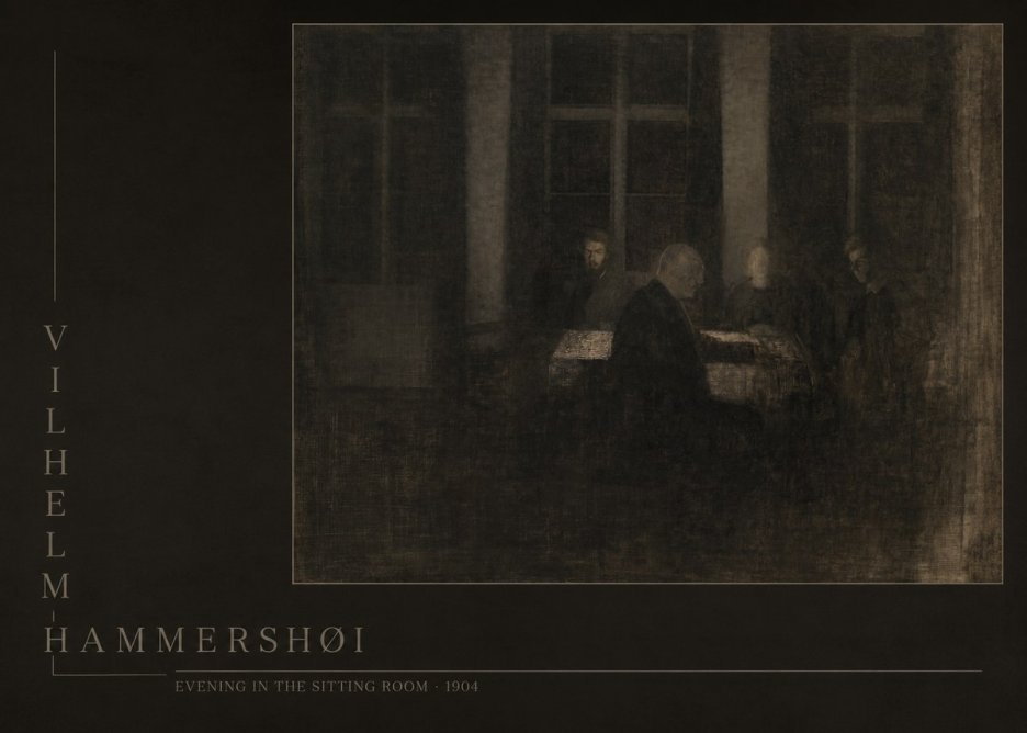 Vilhelm Hammershøi Evening in the Sitting Room No6 - Juliste