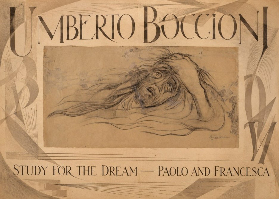 Umberto Boccioni Study for the Dream — Paolo and Francesca No6 - Juliste