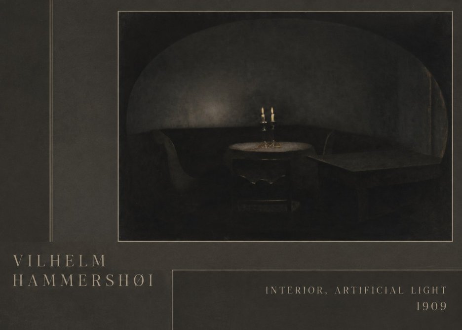 Vilhelm Hammershøi Interior, Artificial Light No2 - Juliste