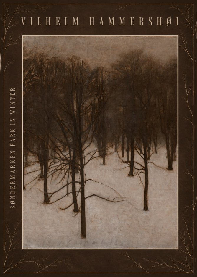 Vilhelm Hammershøi Søndermarken Park in Winter No4 - Juliste