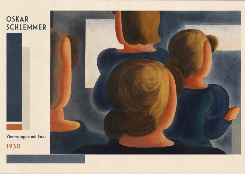 Oskar Schlemmer Vierergruppe Mit Grau No1 - Juliste