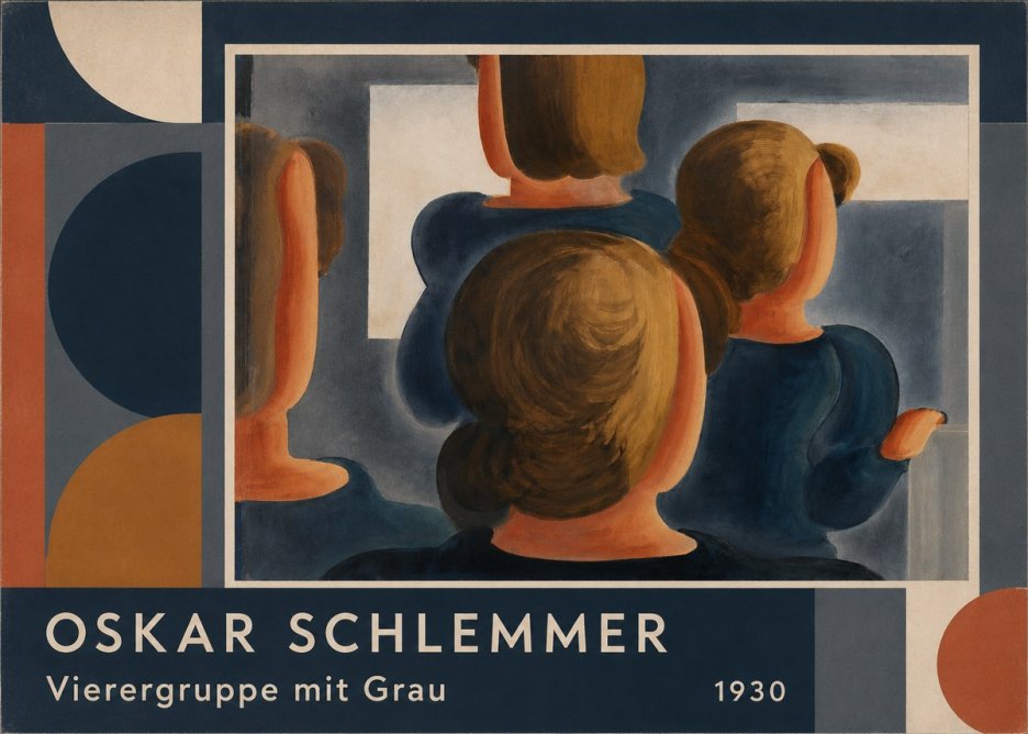 Oskar Schlemmer Vierergruppe Mit Grau No2 - Juliste