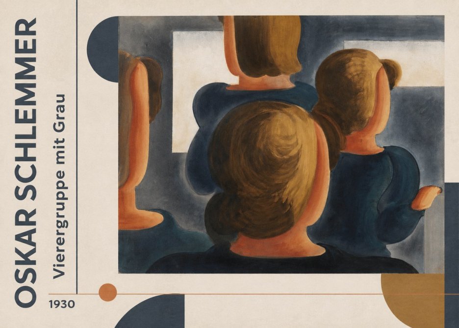 Oskar Schlemmer Vierergruppe Mit Grau No3 - Juliste