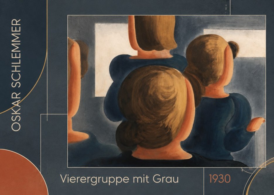 Oskar Schlemmer Vierergruppe Mit Grau No5 - Juliste