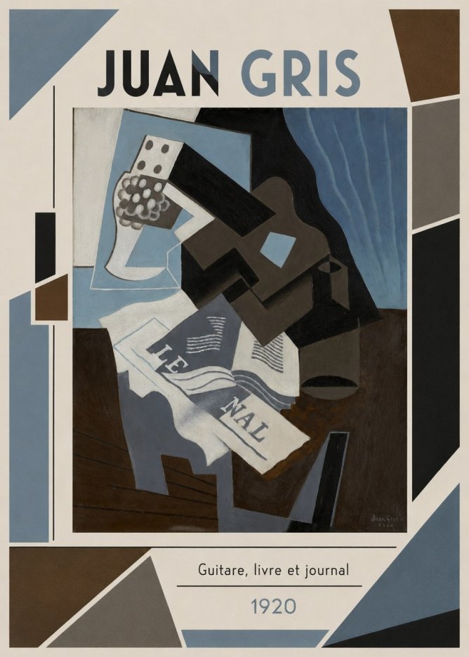 Juan Gris Guitare, Livre Et Journal No2 - Juliste