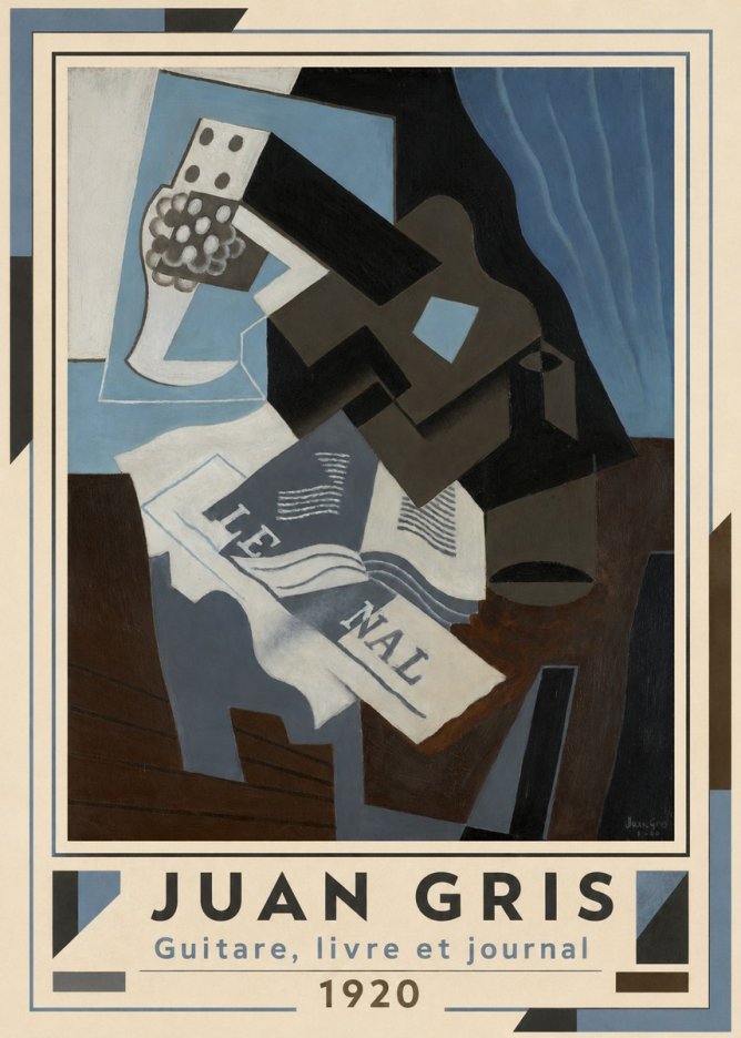 Juan Gris Guitare, Livre Et Journal No6 - Juliste