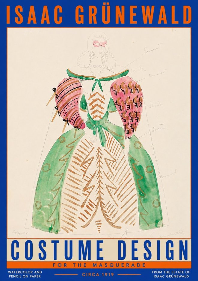 Isaac Grünewald Costume Design for the Masquerade No3 - Juliste