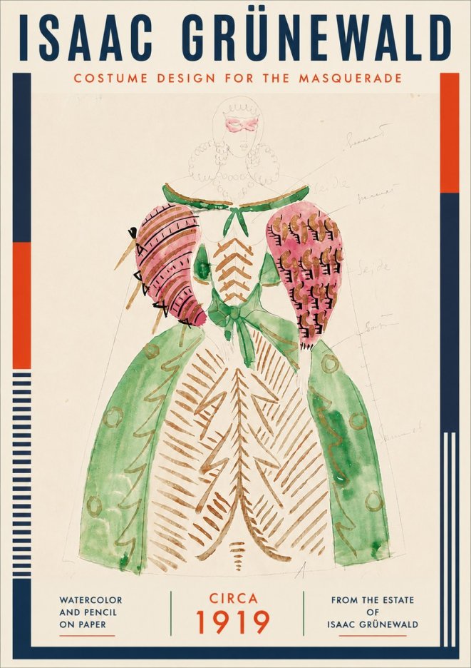Isaac Grünewald Costume Design for the Masquerade No5 - Juliste