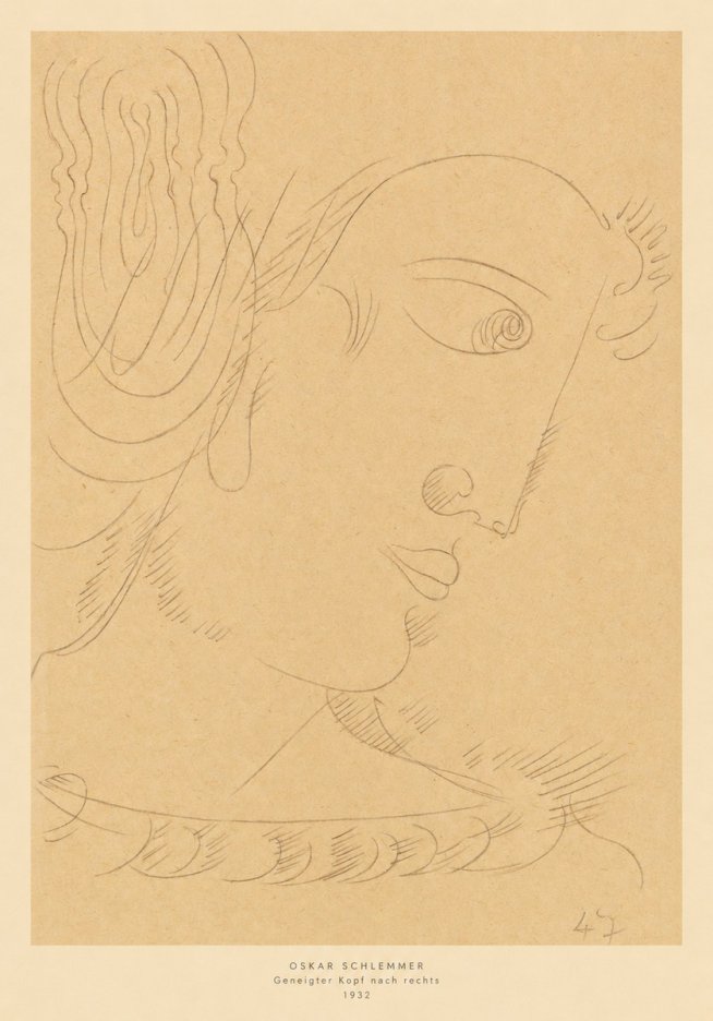Oskar Schlemmer Geneigter Kopf Nach Rechts No5 - Juliste