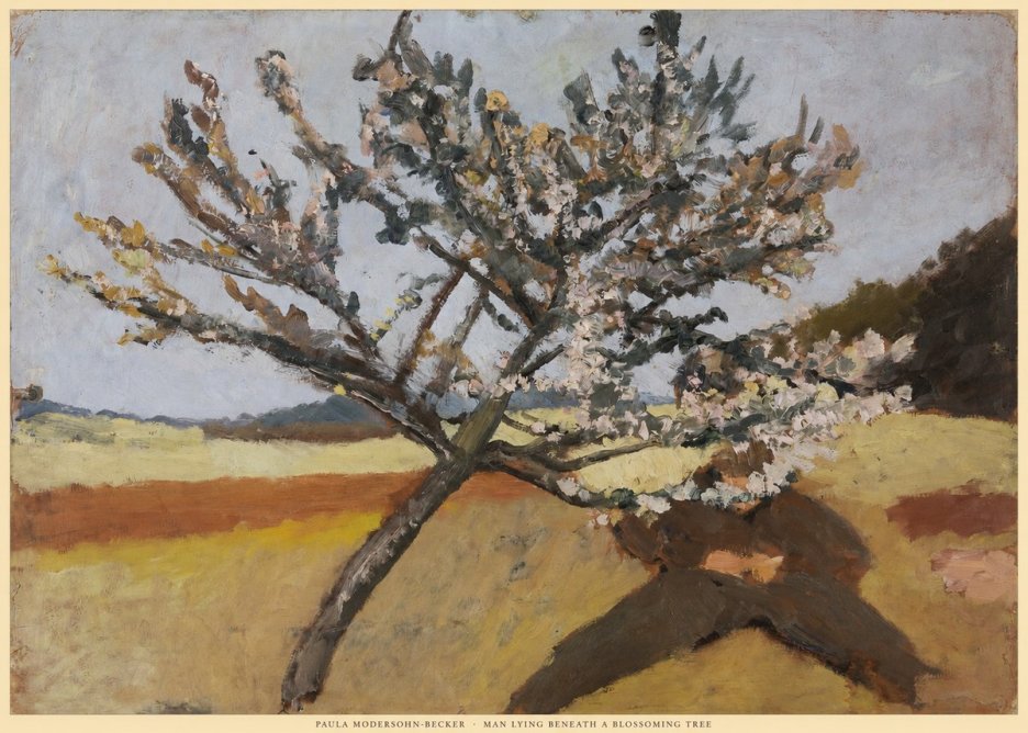 Paula Modersohn-Becker Man Lying Beneath a Blossoming Tree No6 - Juliste