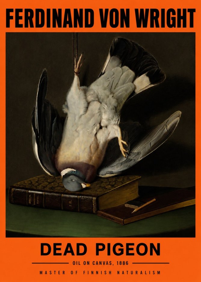 Ferdinand von Wright Dead Pigeon No3 - Juliste
